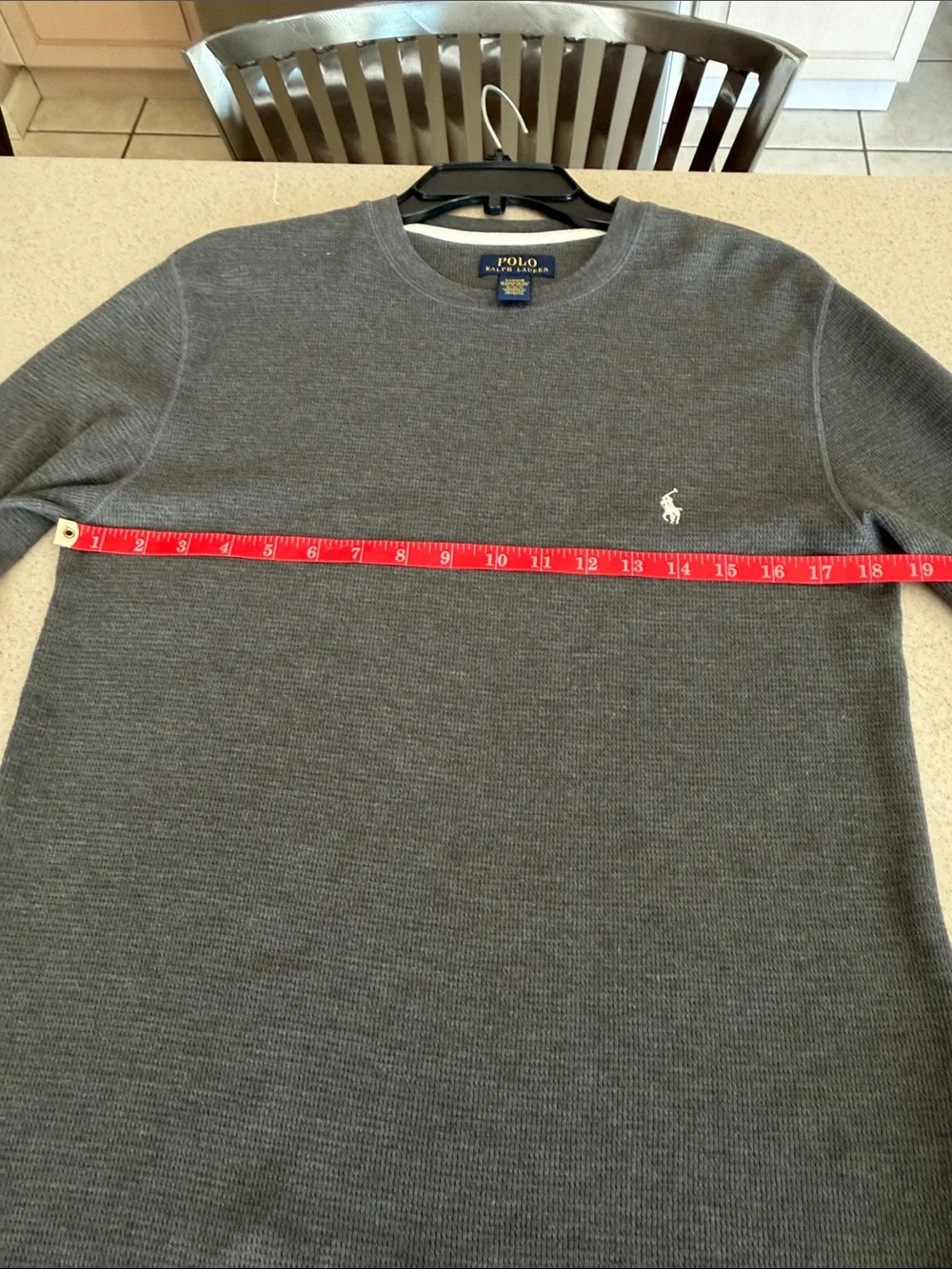 Polo by Ralph Lauren Dark Gray Crewneck Sweater with Embroidered Pony